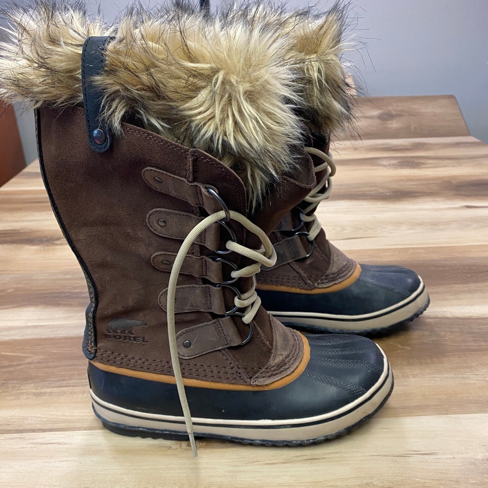 Sorel Joan of Arctic Waterproof Boots 8.5 Winter Suede Faux Fur $240 NL1540-256